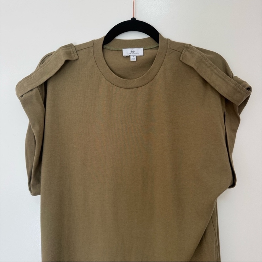 AG Adriano Goldschmied Khloe Shoulder Tab Top Olive NWT